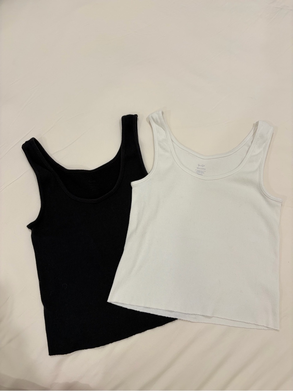 Brandy Melville Sheena Cropped Tank Top Set in Black and White